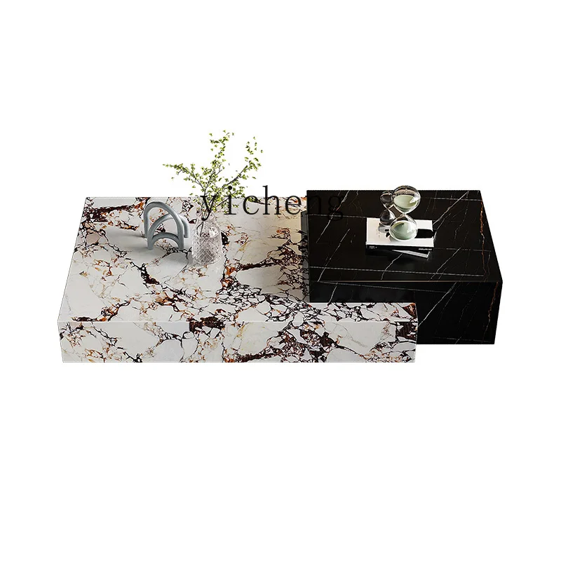 

XL Stone Plate Square Combination Modern Marble Living Room Home Minimalist Coffee Table