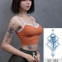 

Temporary Tattoos Stickers Sexy Girl Assassin Jviper Uice Ink Lasting Natural Men Womens Arm Body Chest Realistic Art Fake Tatoo