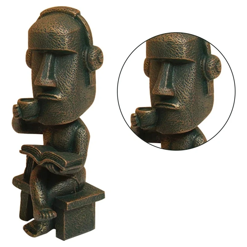 Moai Statue Decor Easter Island Oranment Resin Stone Decoration For Room Parts Antique Sculpture