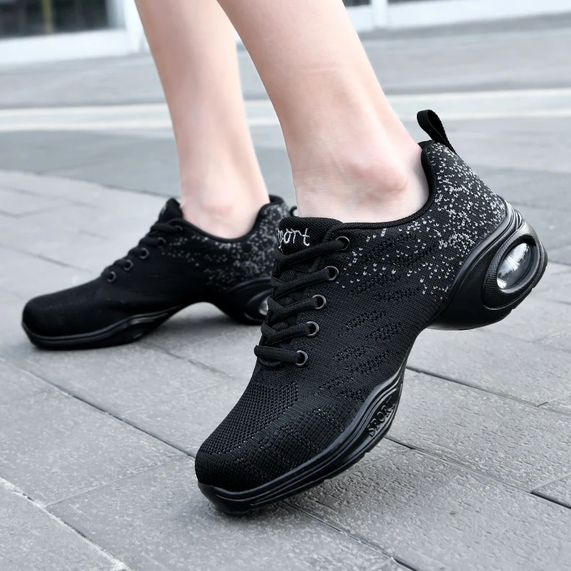 Dancing Shoes For Women Sports Feature Modern Dance Jazz Shoes Soft Outsole Breath Dance Shoes Women Waltz Sneakers Hip Hop Shoe 4