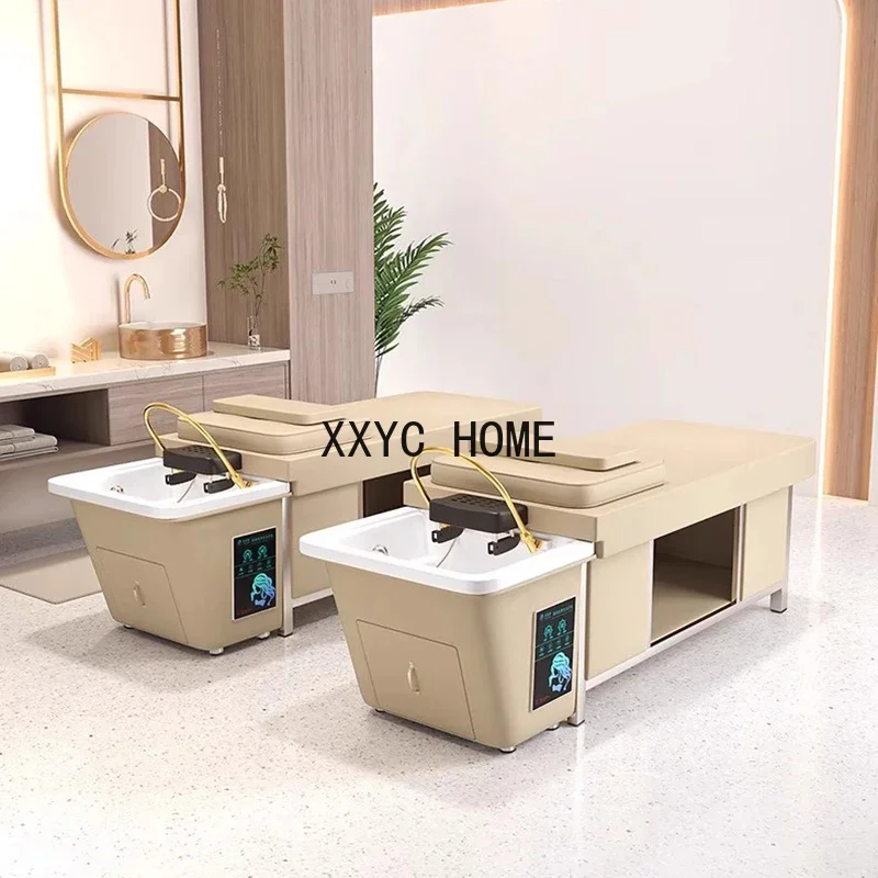 Head Spa Shampoo Bed Wash Hair Massage Steel Water Circolazione Head Hair Therapy Lettino Massaggio Salon Equipment