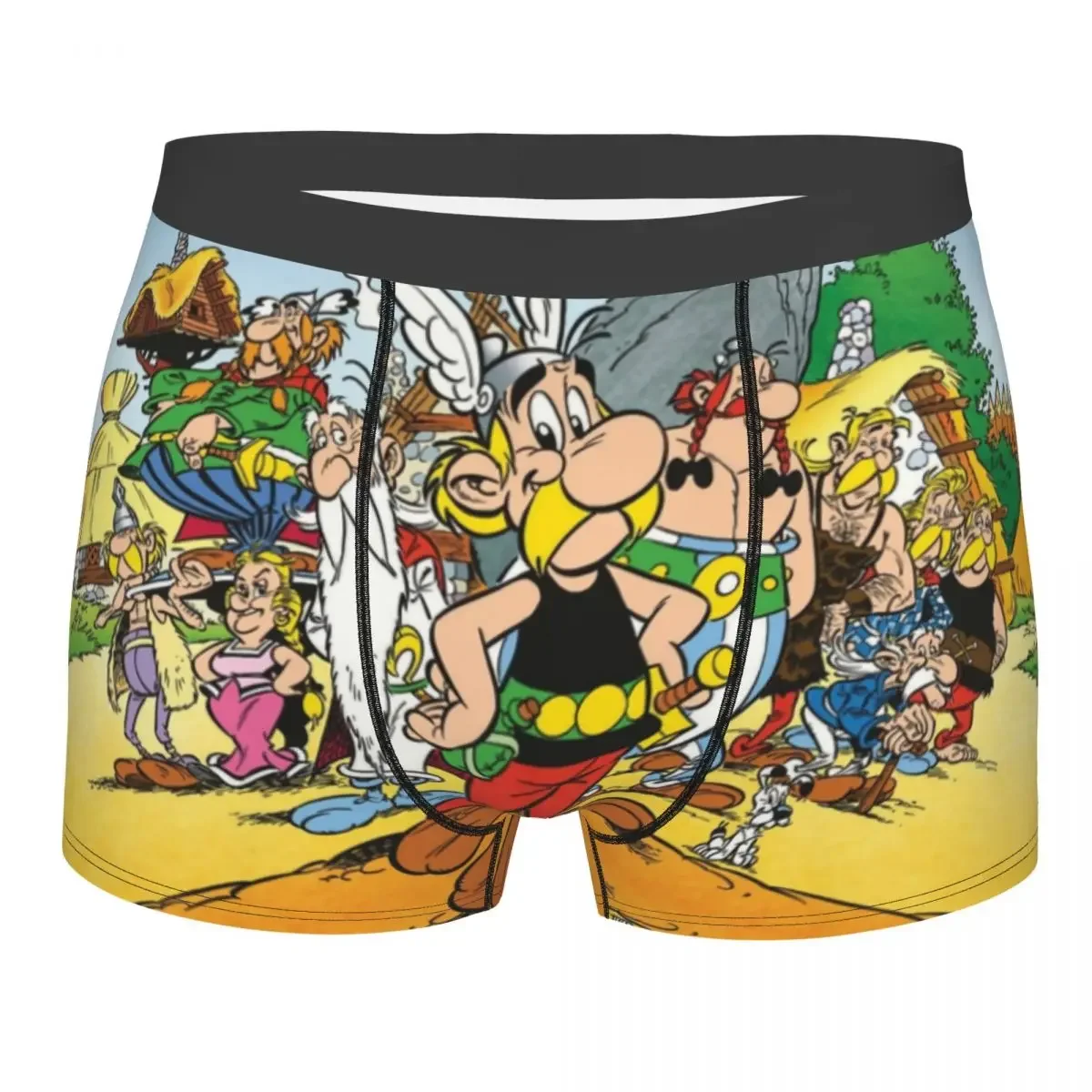 Anime Asterix and Obelix Men's Stretch Underwear Cartoon Boxer Briefs Soft Underpants asterix and obelix xxl2 pc