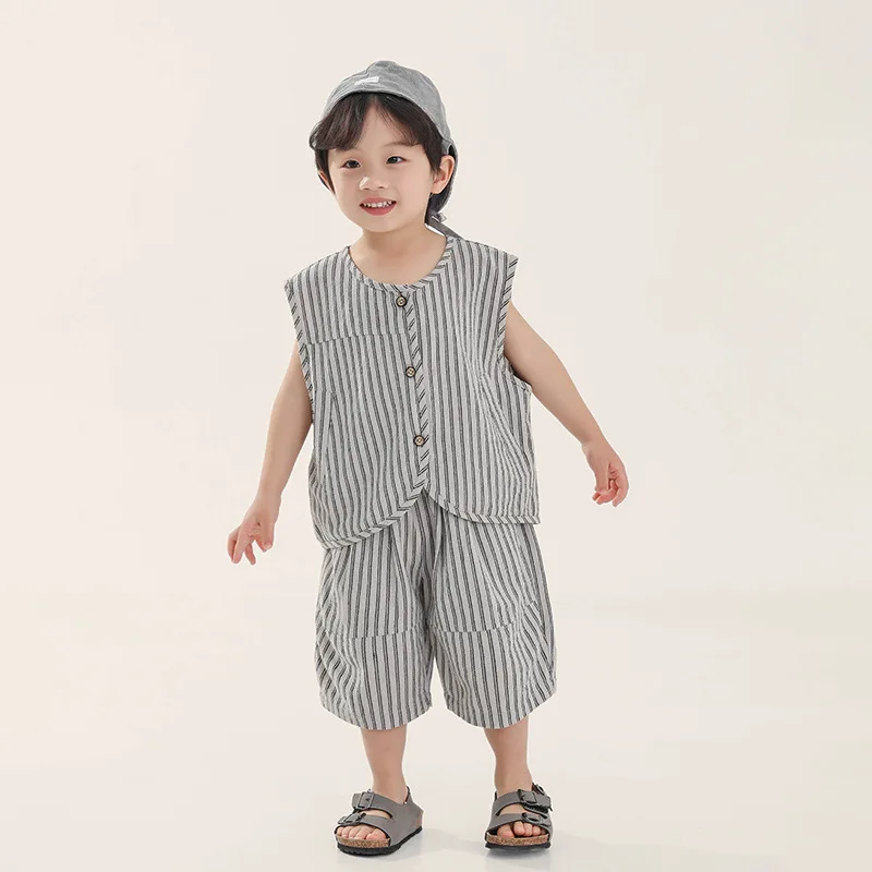 Boys Suit 2025 Summer New Childrens Clothing Korean Style Boys
