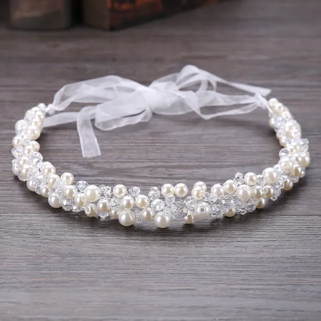 New Crystal Beads Ribbon Bridal Hairbands: A Perfect Touch of Elegance