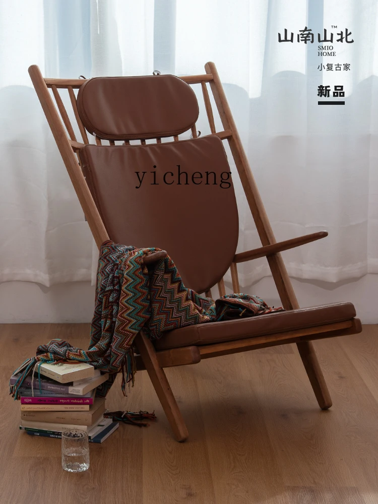 

ZK Balcony Reading Single Leisure Sofa High Back Chair Armrest Low Lying Chair