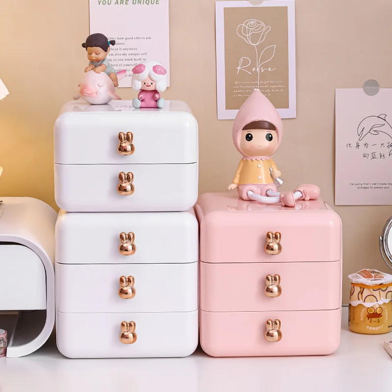 Children Hair Accessories Storage Box Organizer Plastic Drawer Desktop Hair  Clip Jewelry Head Rope Rubber Band Kids Girl Storage