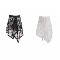 Sous-jupe en dentelle irrégulière, Anti-éblouissement, asymétrique, en maille, robe, Streetwear, taille haute, jupe de sécurité, jupon 6