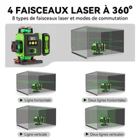 HGLINE 16 lignes niveau Laser APP télécommande niveaux horizontaux verticaux affichage de puissance de la Machine nivellement Laser avec trépied de 100 cm 2