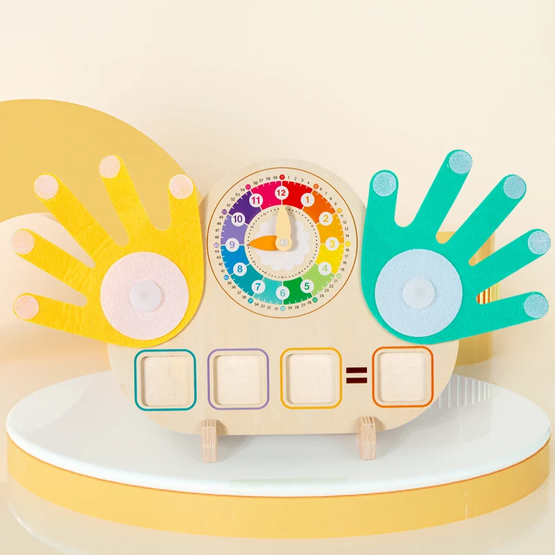 Math Finger Counting Wooden Number Math Learning Games Montessori Toys Intellectual Development Teaching Aids For Toddlers