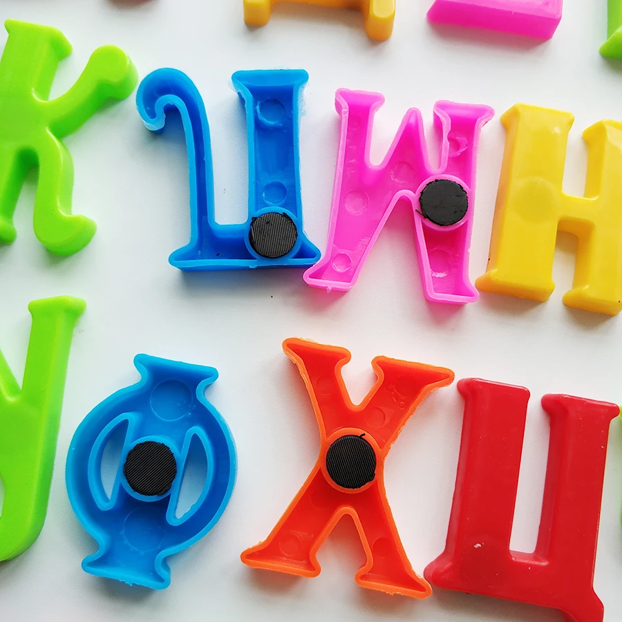 Plastic Magnetic Puzzle Stickers Digital Russian English Letters Baby Homeschool Supplies Educational Learning Toys for Children