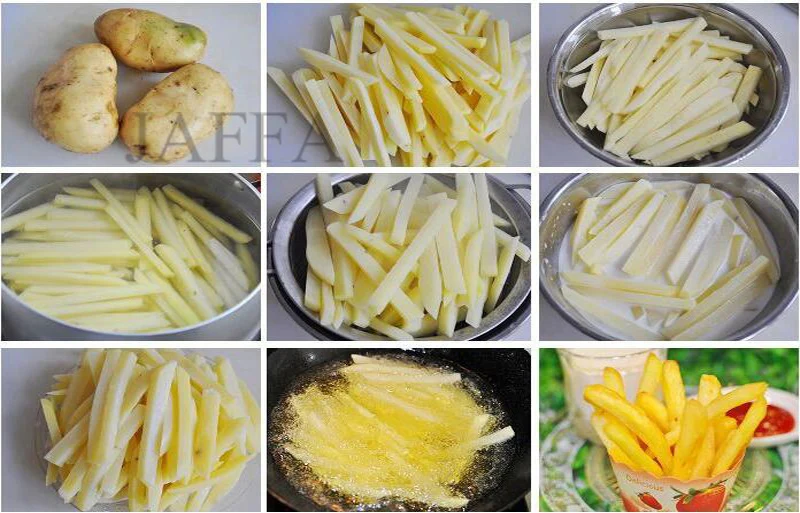 Description Picture 3 of itemElectric Potato Slicer Food Grade Stainless Steel French Fries Vegetable Slicer With 3 Blades Potato Chips Cutter