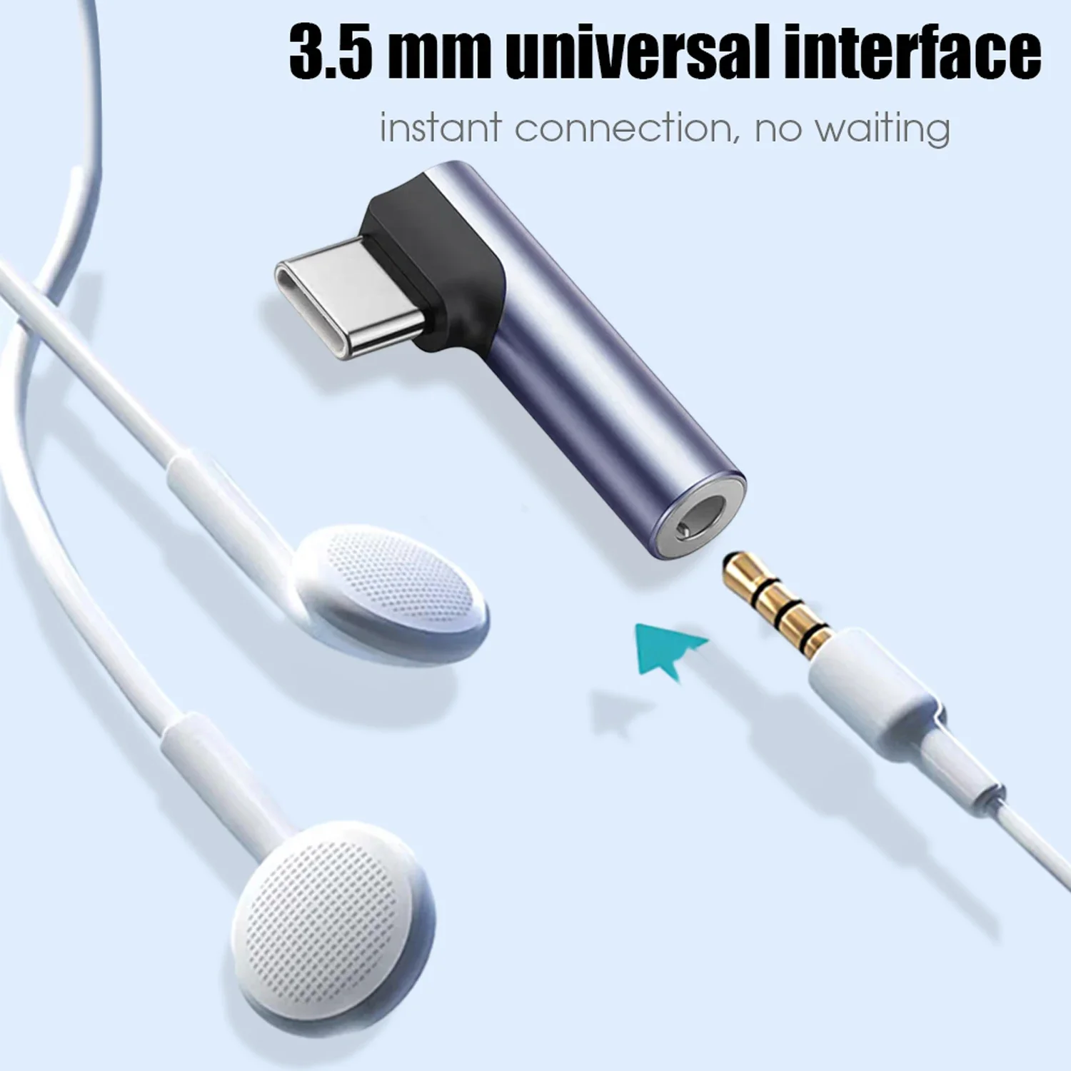 Type C To 3.5mm Aux Adapter Earphone Right Angle USB C Cable Headphones Adapter 3.5 Jack Audio Cable for IPhone 16 Samsung Mi