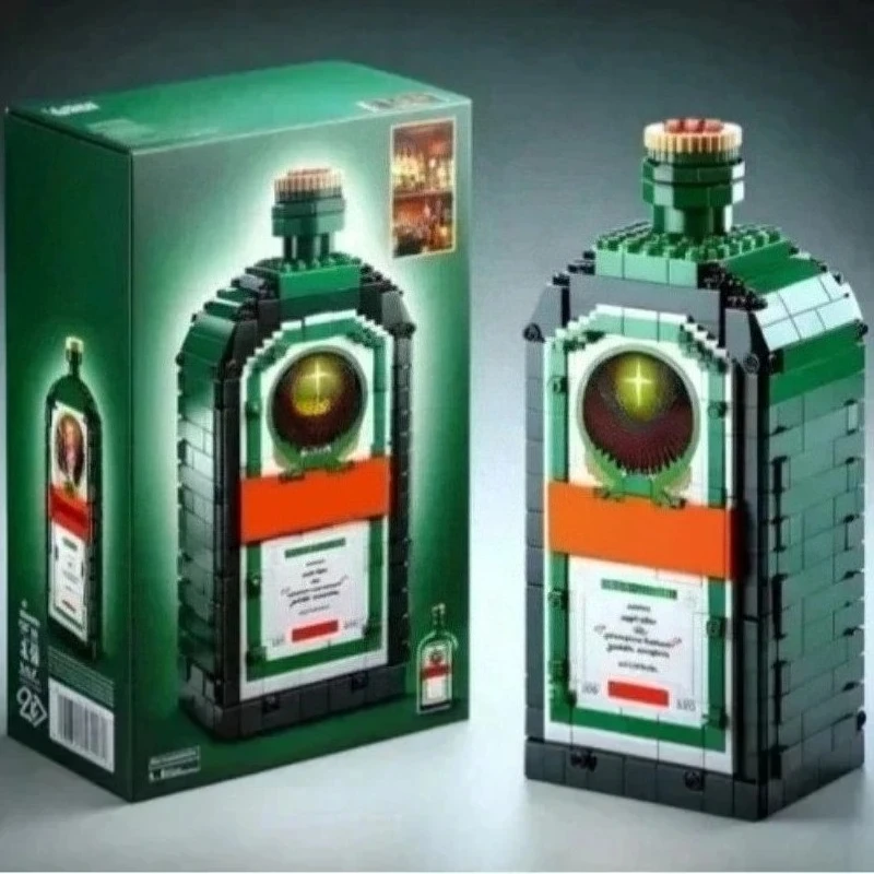 Building blocks whiskey bottle imported wine bottle decor set advanced wine cultural brick toy gift give friends 2025 NEW