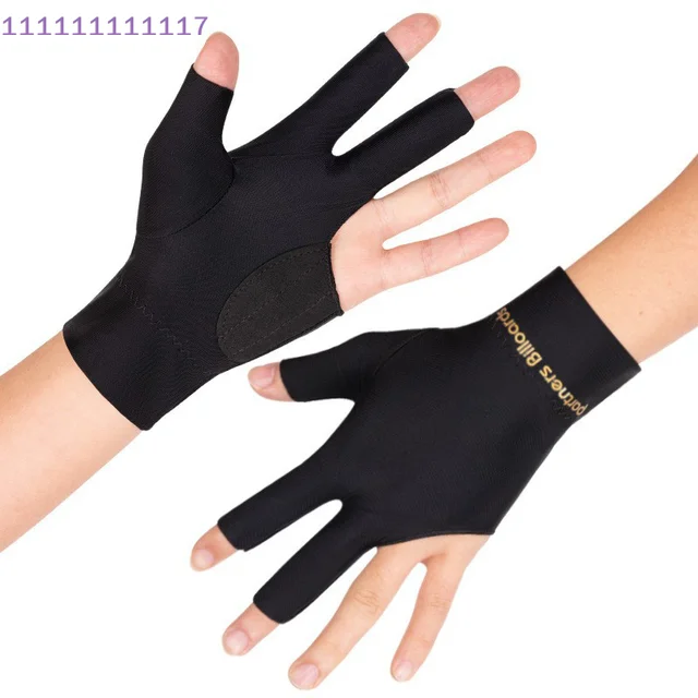 1 PCS Unisex Anti-Skid Billiard Three-Finger Gloves for Snooker Cue Sports Entertainment Left & Right Hand Compatible 1