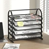 Letter tray Desktop storage rack, 3-tier mesh paper tray, documents, letters, office paper storage box 3