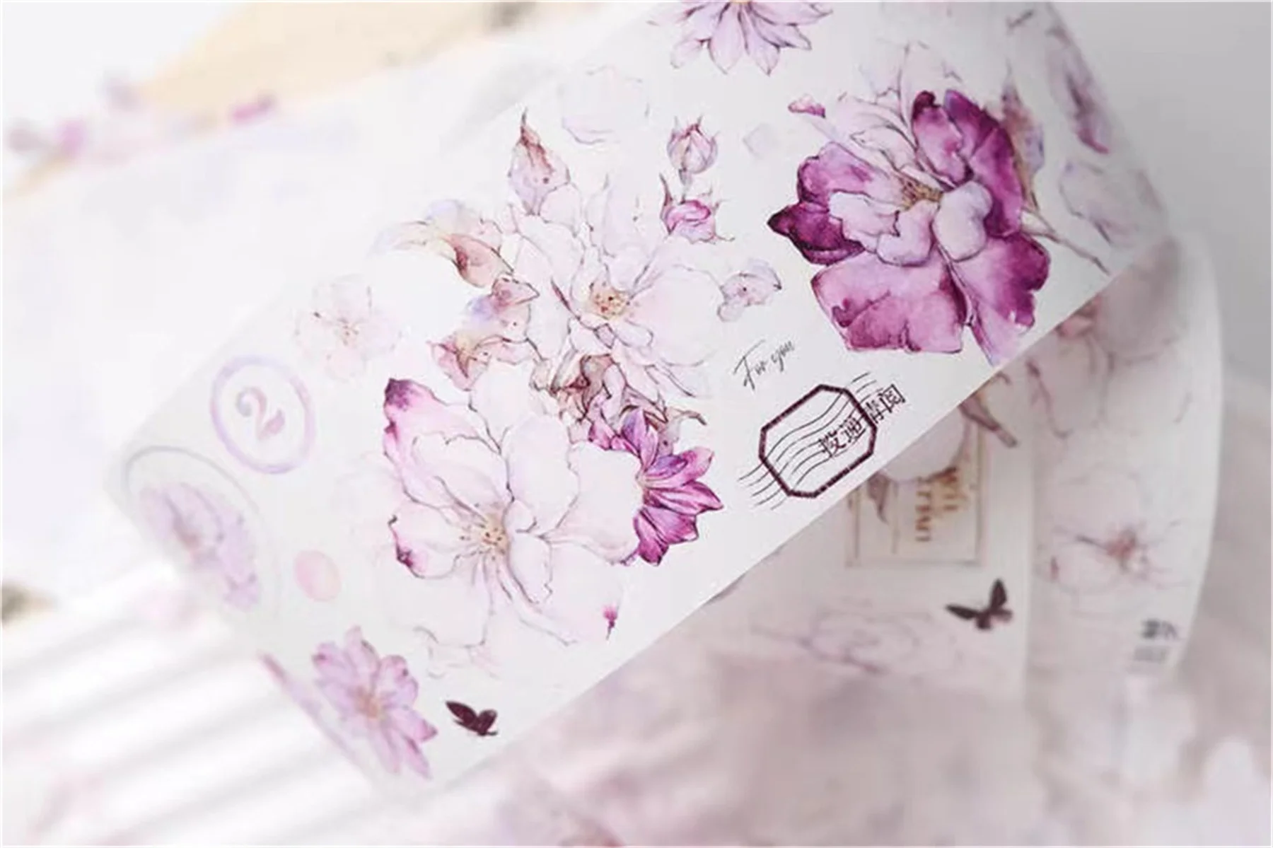 XiaoBaiJia Studio Vintage Rosenblütenzeremonie Floral Washi Tape DIY Kartenherstellung Scrapbooking Plan Dekorative Aufkleber – Detail 7