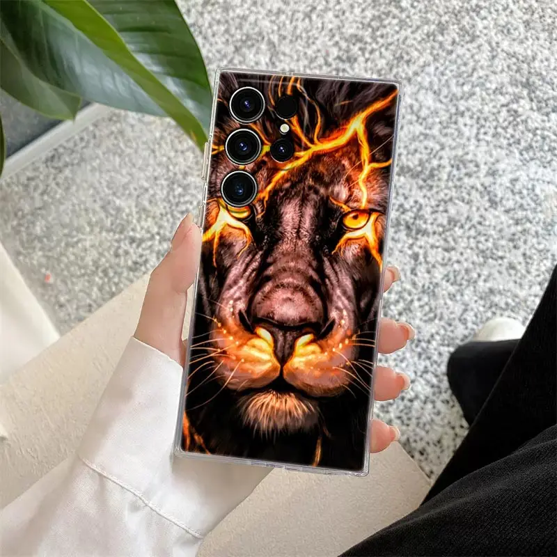 thumbnail image 1 of Tigre Wolf Lion Animal Phone Case For Samsung S24 S23 Ultra S22 S20 Plus S21 FE Clear Cases Cover Galaxy S24Ultra S235G Fundas, 1 of 5