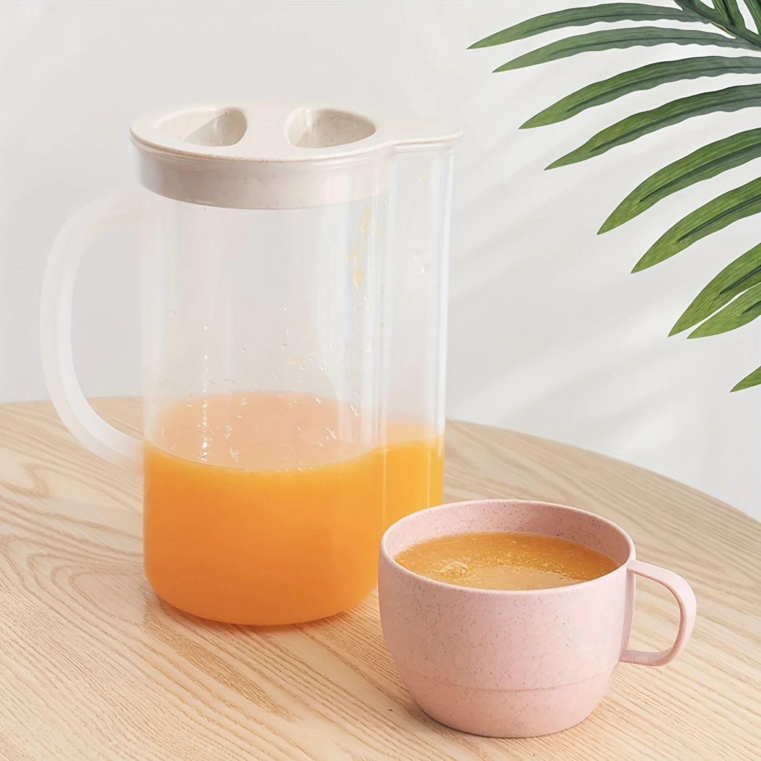 5pcs 1.6L Large Capacity Plastic Heat Resistant Cold Kettle Set for Tea Coffee Soy Milk Juice Drinkware Pot Nice Kettle Set suit