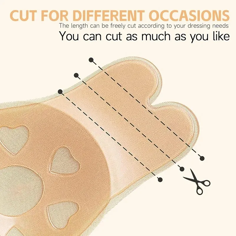 Women Bras Self Adhesive Silicone Strapless Invisible Bra Reusable Sticky Breast Lift Tape Rabbit Nipple Cover Bra Pads