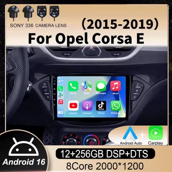 Android 16 Auto para Opel Corsa E 2015-2019 para Opel Adam 2013-2016 Reproductor Multimedia de Video Radio Carplay GPS para Auto WIFI+4G Estéreo 1