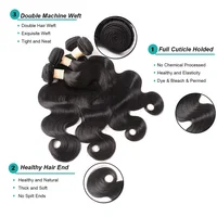 Extensions de Cheveux Humains Naturels Noirs Brésiliens Ondulés, Non Traités, Remy, Tissages Épais et Doux, Longueurs de 10 à 40 Pouces 4