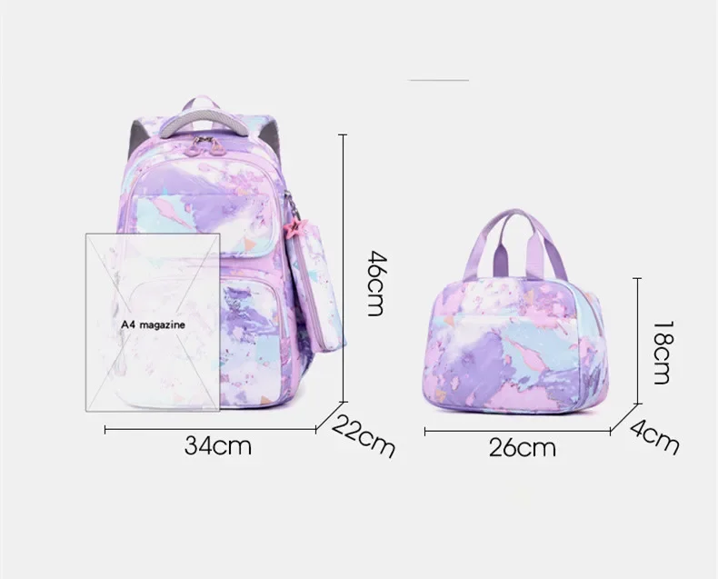 Book Bag Set Boy Camouflage Printed Cartoon Print Primary with Pencil Case Girl Shoulder Bag Children Waterproof Schoolbag 2