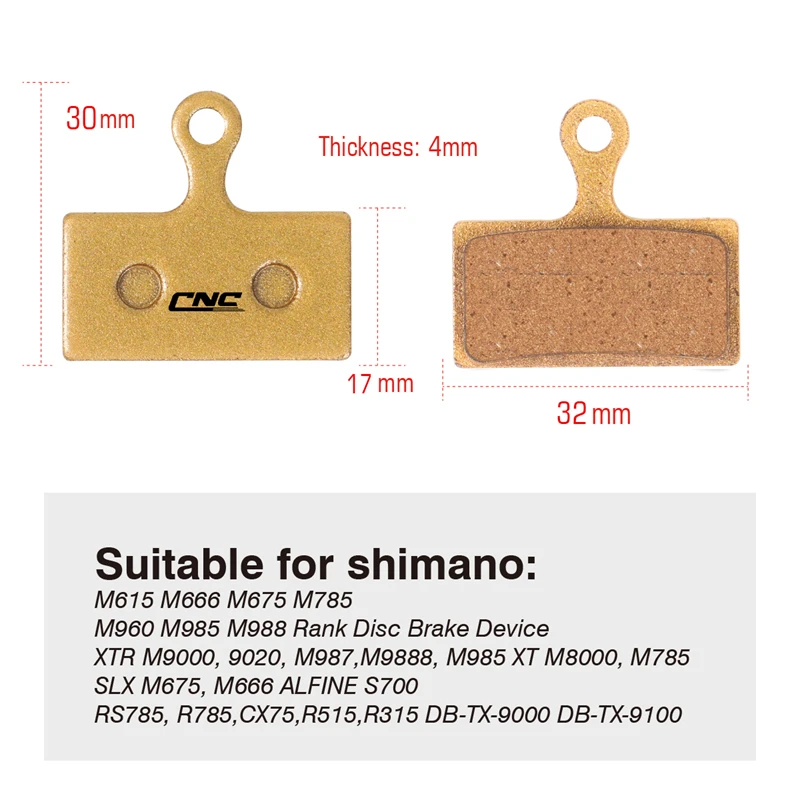 CNC Bike Accessories Hydraulic Brakes Mtb Bicycle Brake Pads For Shimano Deore SLX XT XTR M8100 M7100 M9020 M6100 G03S Pads