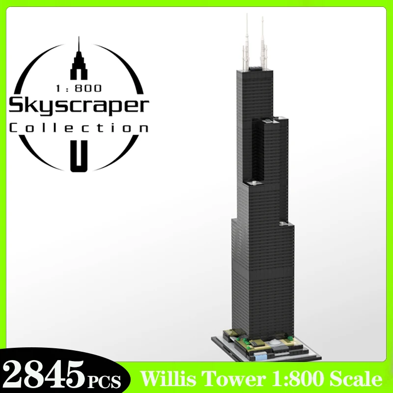 

Creative Architecture Series Willis Tower 1:800 Scale Large MOC Models DIY Collection Building Blocks Toys Birthday Gifts