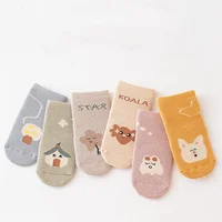 3 paires/lot automne hiver chaud enfant en bas âge garçon filles chaussettes de sol épaissir bébé chaussettes thermiques antidérapantes enfants vêtements accessoires 2