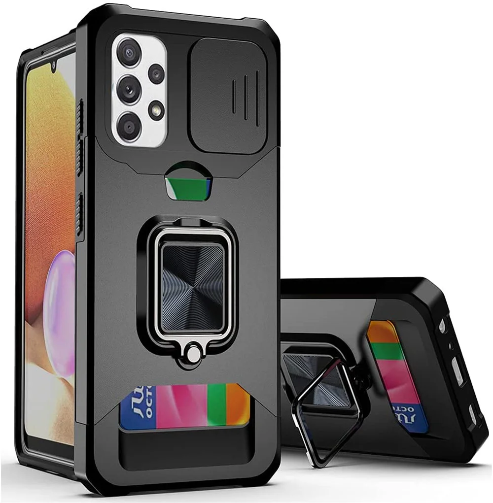 

Galaxy A53 Case Card Slot Bag Finger Ring Holder Stand Cover For Samsung Galaxy A53 5G Case SM-A536B/DS 6.5" Coque Funda