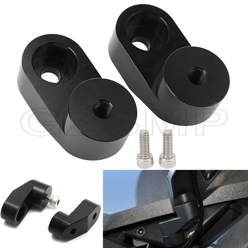 CNC Aluminium Motorcycle Side View Mirror Riser Extenders Adapters Kit Fit for Polaris Slingshot 2015-2020