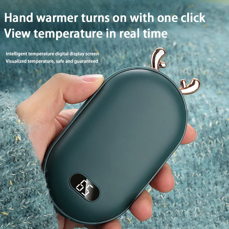 Xiaomi 2 in 1 Portable Hand Warmer Power Banks 10000mAh Battery Temperature Display Adjustable