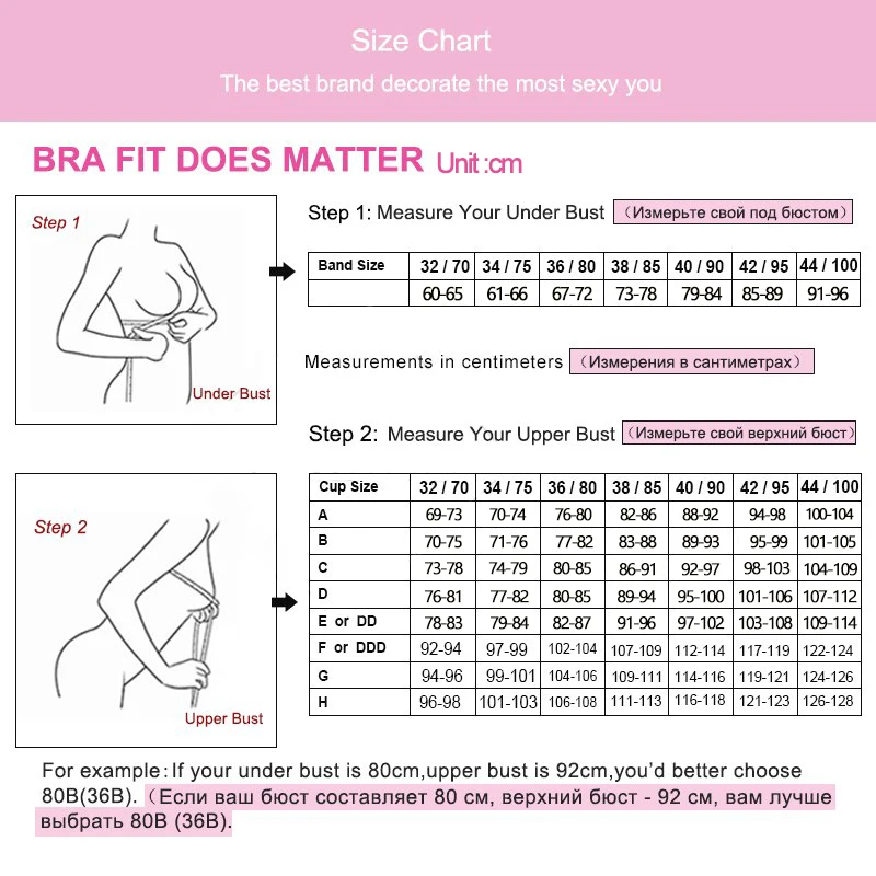 Plus Size Bras For Big Busted Women Push Up Deep Cup Slip Fat