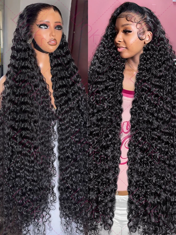 250% 13x6 HD Water Wave Lace Front Wig 360 40 Inch Loose Deep Wave Curly 13x4 Lace Frontal Human Hair Wig 5x5 Wigs For Women