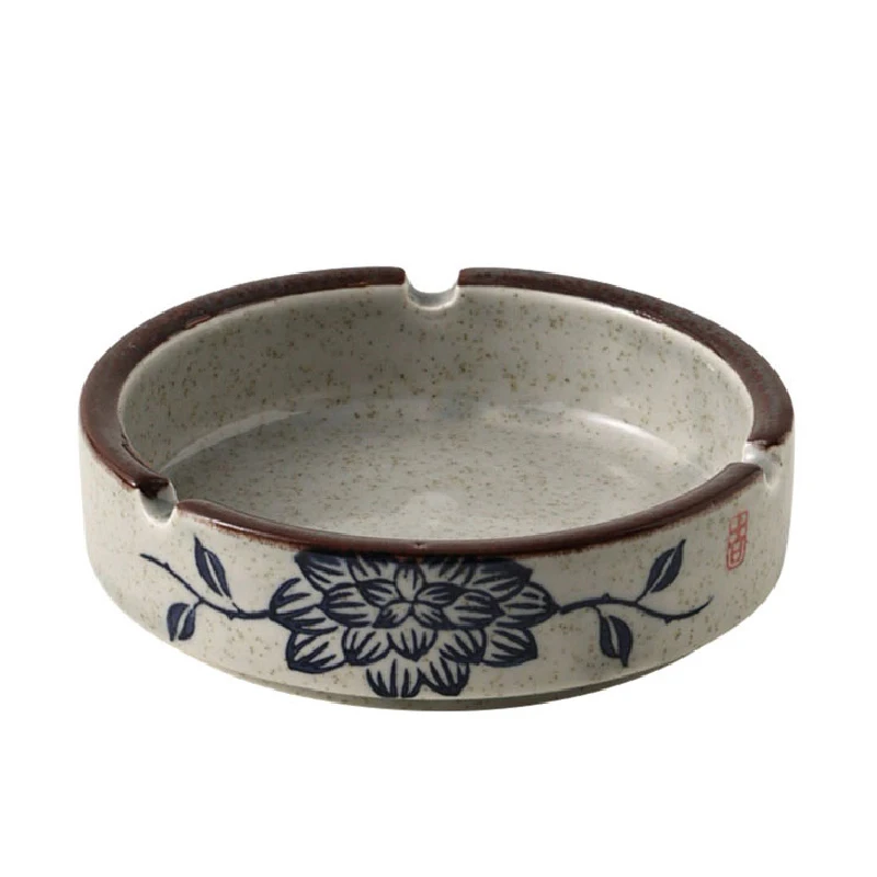 Japanese Retro Round Ashtray Home Living Room Tea Table Ceramic Ashtray Small Ashtray Creative Ornaments Household Items 5