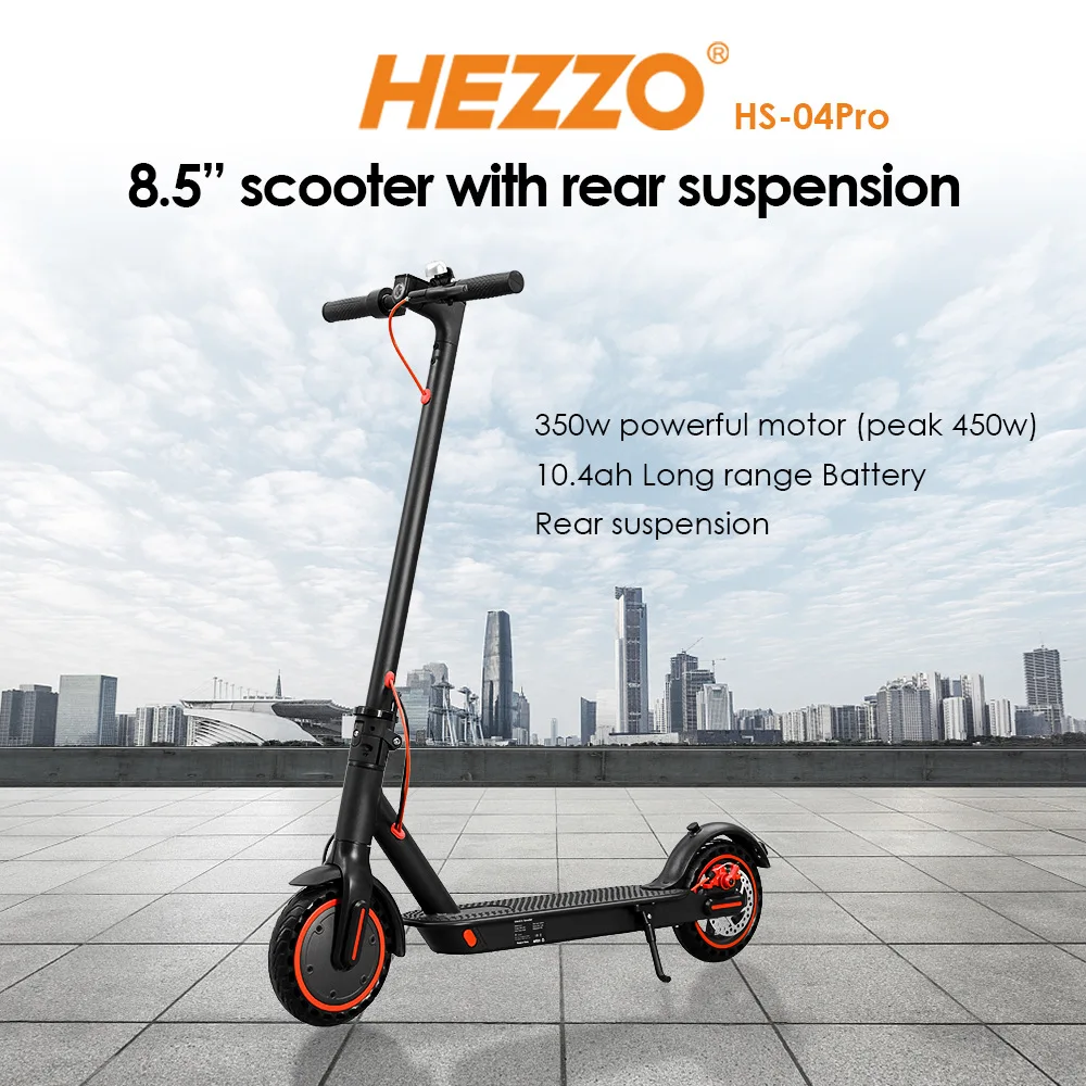 Folding And Folding Lightweight Electric Scooter 350W10.4AH Electric Scooter, Honeycomb Tire 8.5 inches, Maximum Range 25-30km