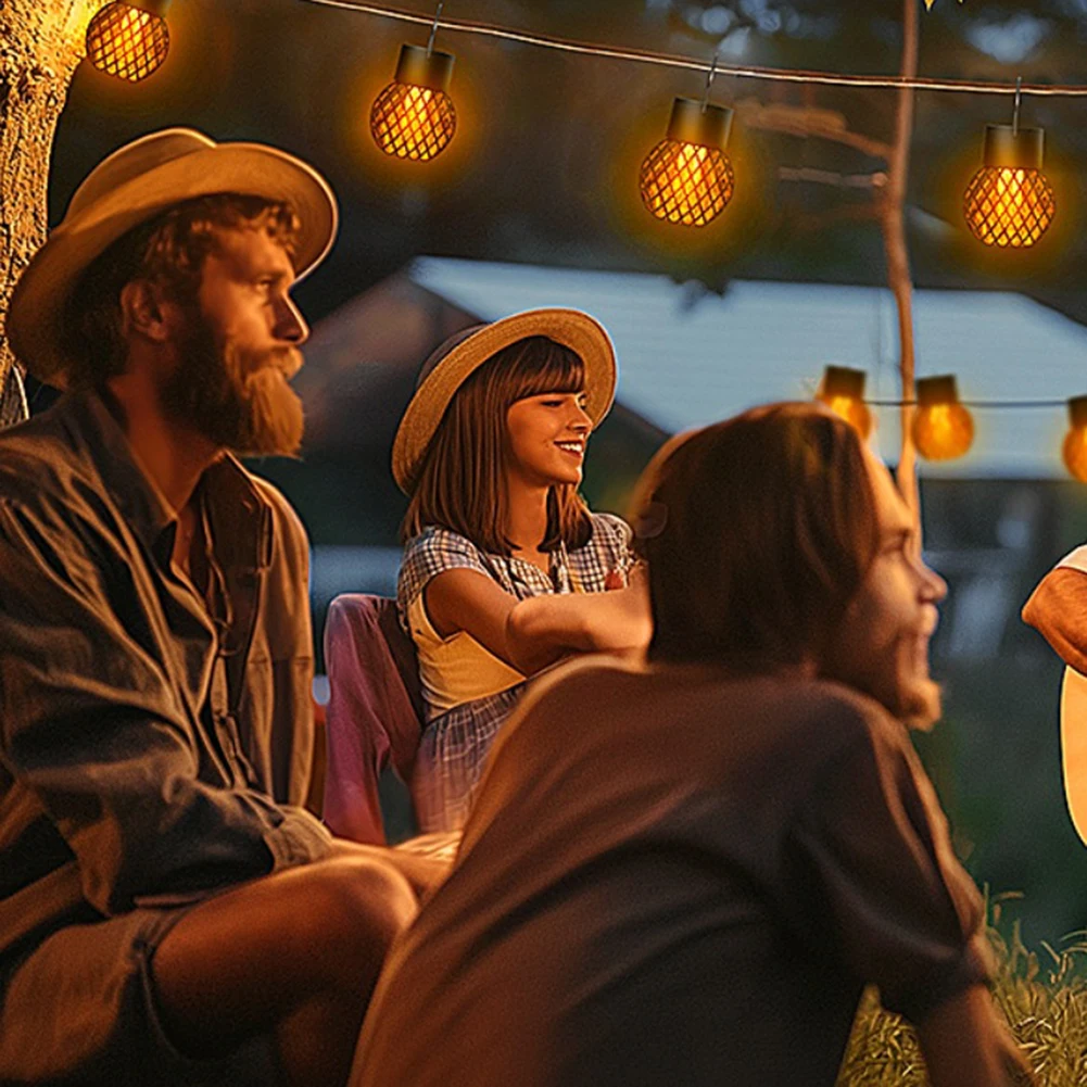 4 PCS Solar Lanterns Outdoor Waterproof Solar Hanging Light with Flickering Flame with Hook for Garden Patio Yard Decoration