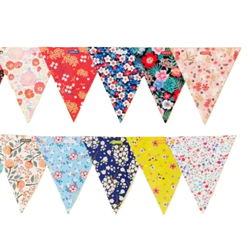Hot Wedding Festival Pennant String Banner Bunting Colorful Triangles Flag Festival Party Holiday Decoration Christmas Strap