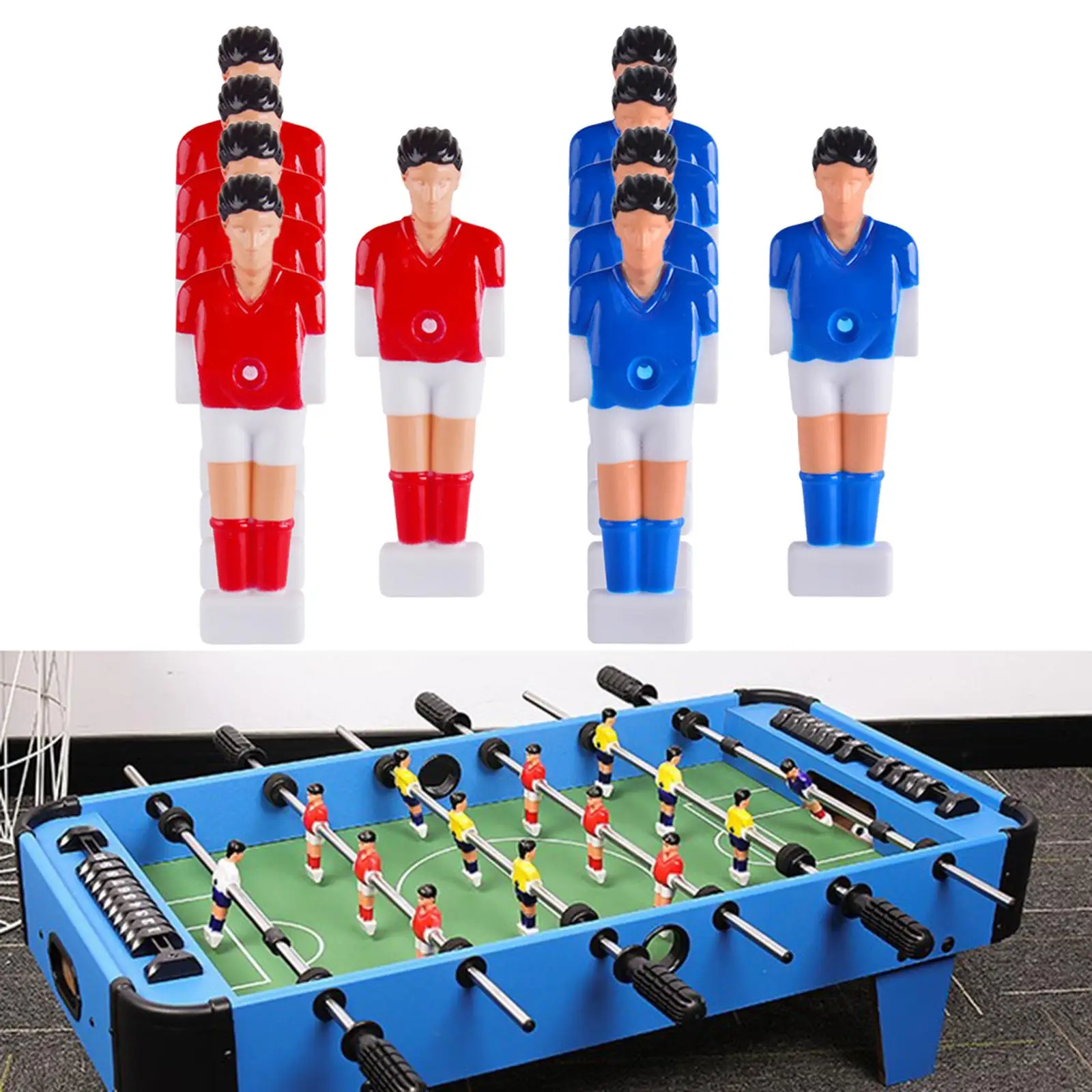 10 x Table Football Player Replacement Parts Foosball 5 Red+5 Blue Replacement Foosball Table Accessories Parts