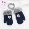 Winter Soft Plush Kids Gloves Cute Knitted Mittens Thick Warm For 2-9 years old 5