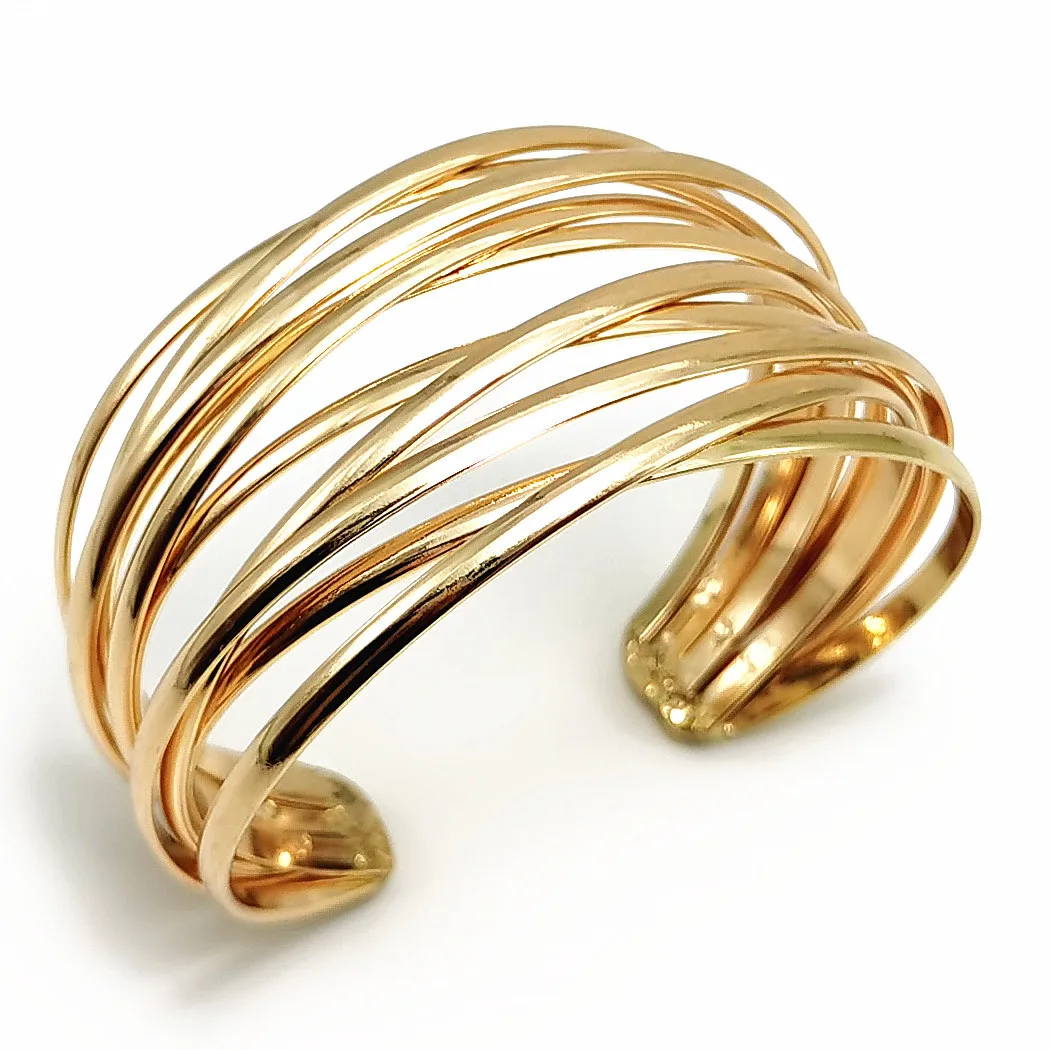 Chain Bracelet Fashion Alloy Round Chain Charms Cuff Bracelet for Women Female Gold Silver Color Bracelets Pendant Jewelry