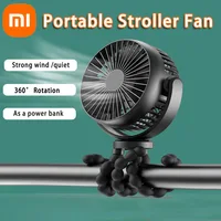 Xiaomi Mini Portable Stroller Fan Detachable 3 Speed ​​Rechargeable 360° Rotating Cooling Fan for Car Seat Baby Crib Travel 1