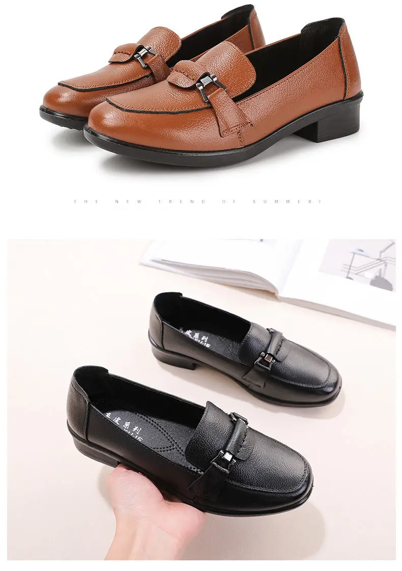 Women Vulcanize Shoes Ladies Vintage Leisure Footwear Ladies Shoes Round Head Solid Color Soft Sole Leather Stitching Durable