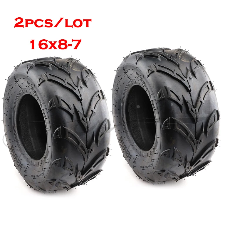 2Pcs/Lot 16X8 7'' 7 inch Tubeless tires for ATV kart lawn mower
