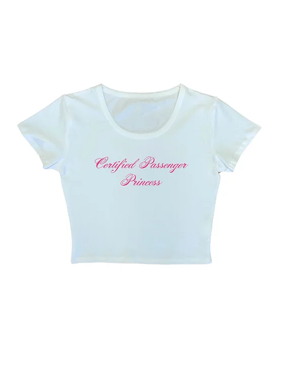 

Hot Slim Casual Style Font Rock Woman T-shirt Y2K emo Maiden Summer Retro Crop Tops Grunge Print Punk Sexy Gothic 90s Baby Tee