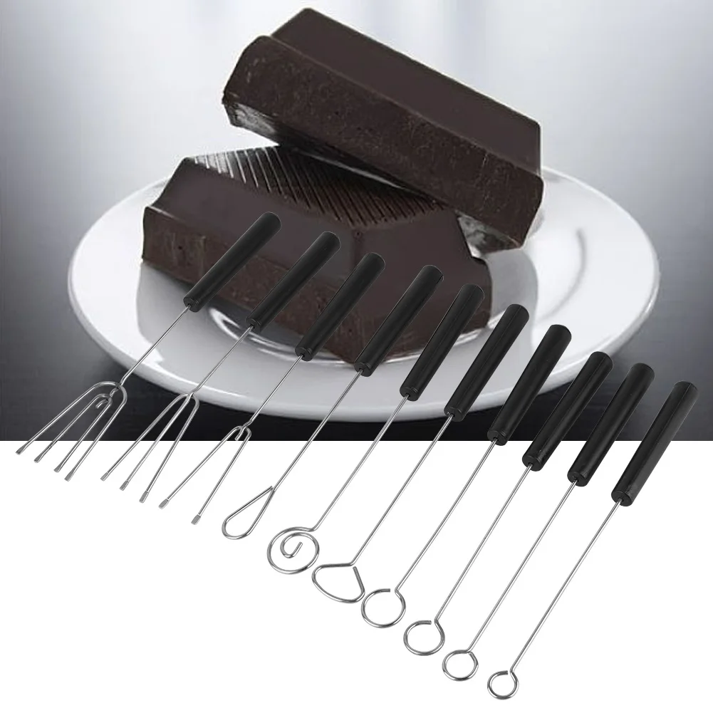 10Pcs 22CM Chocolate Dipping Fork DIY Baking Supplies Stainless Steel Chocolate Dipping Fork Set chocolate dipping fork
