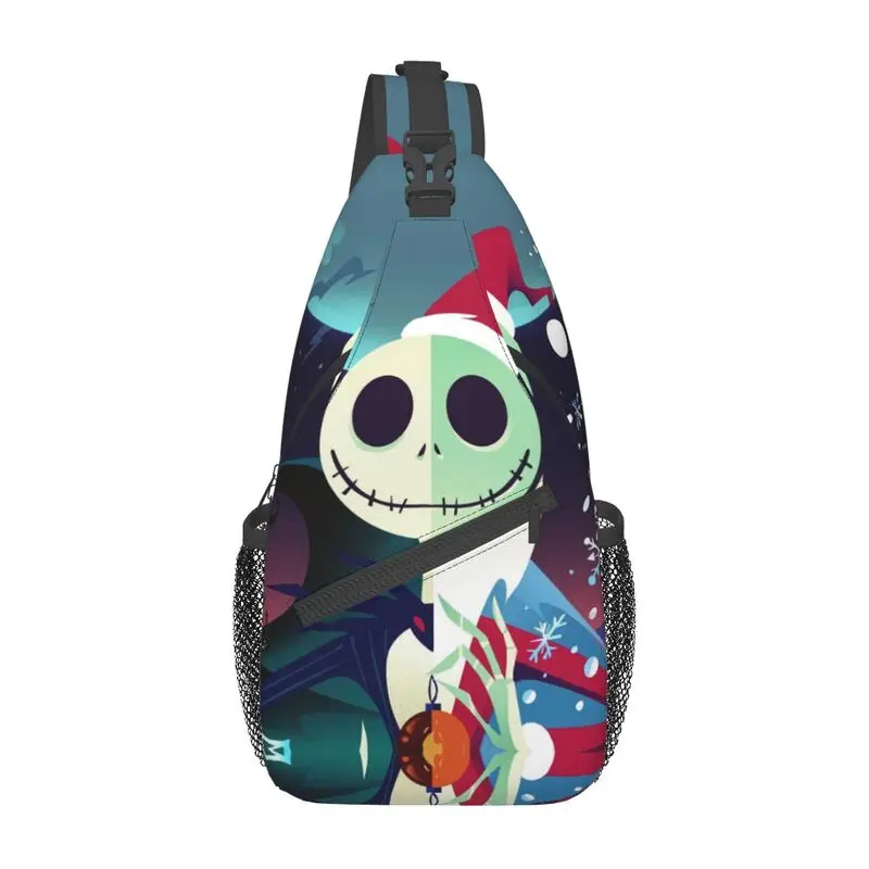 Film Horror Halloween Skull Jack Sally Sling Chest Bag The Nightmare Before Christmas Shoulder Crossbody Backpack