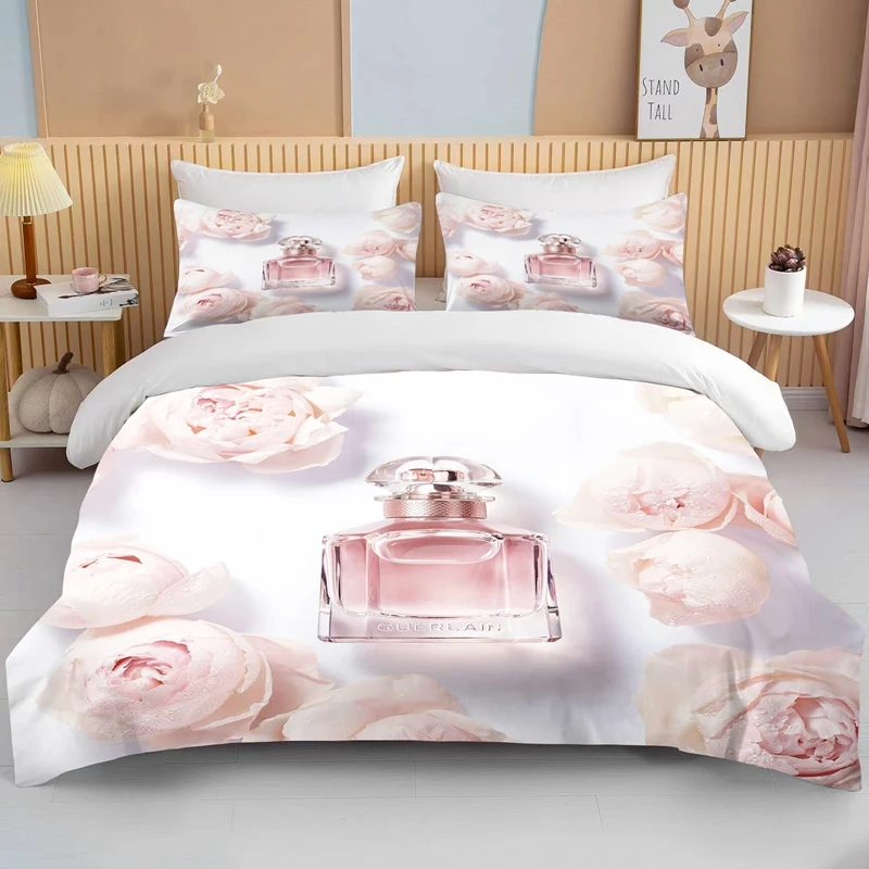 

10 sizes Custom Perfume FlowerBedding Set Luxury Double Duvet Quilt Cover Comforter Pillow Case For Girls Woman Gift Bedclothes