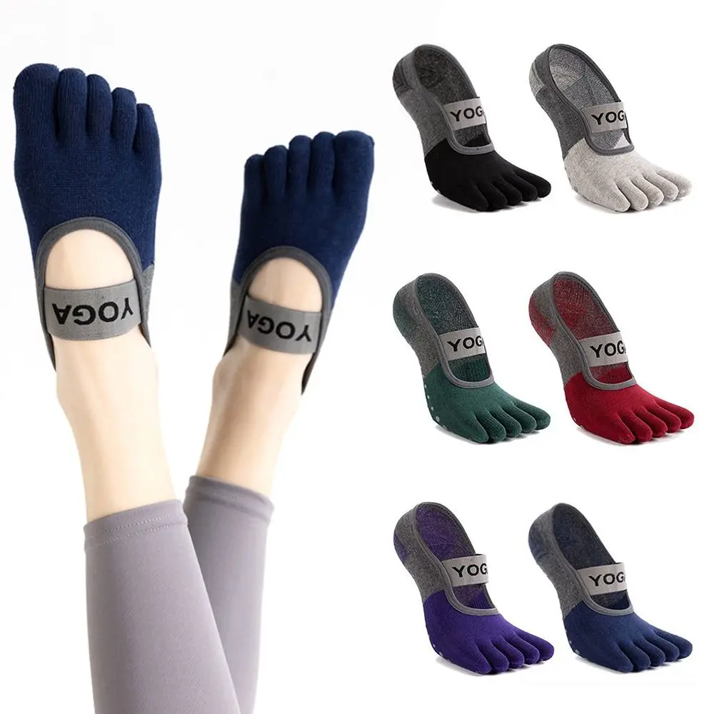 

Anti-slip Yoga Socks New Breathable Five Fingers Sports Socks Backless Cotton Pilates Socks Ladies