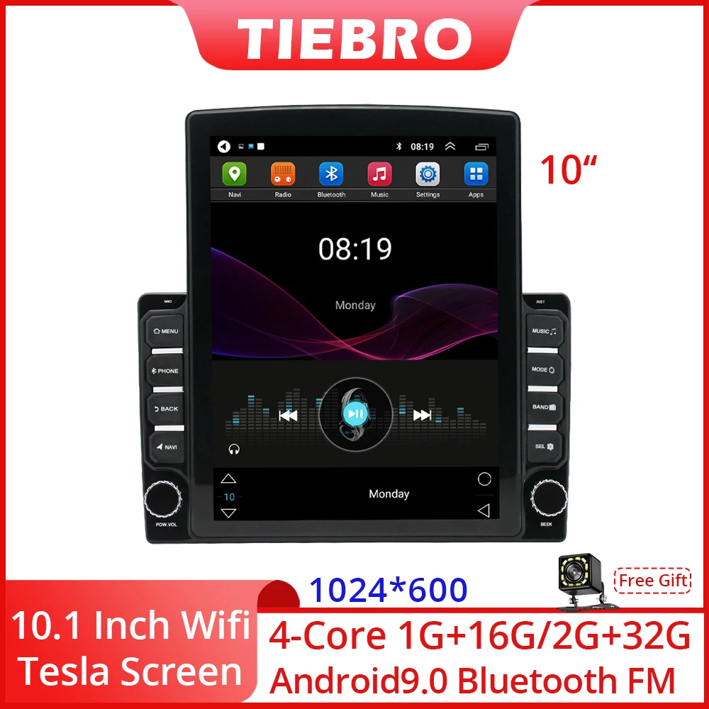 

TIEBROC1 10 Inch Universal Android Car Radio Multimedia Player For Honda Volkswagen Nissan Hyundai Kia Toyota Bluetooth FM Wifi